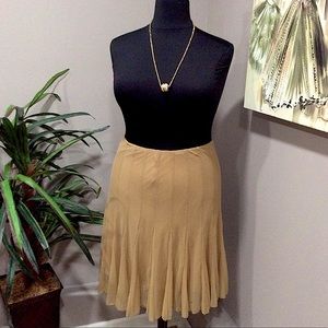 I.C.E. Tan Mesh Fabric Round Flare Skirt